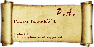 Papiu Adeodát névjegykártya